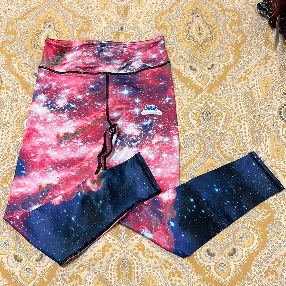 NWOT Lotus Leggings Pink Galaxy Leggings